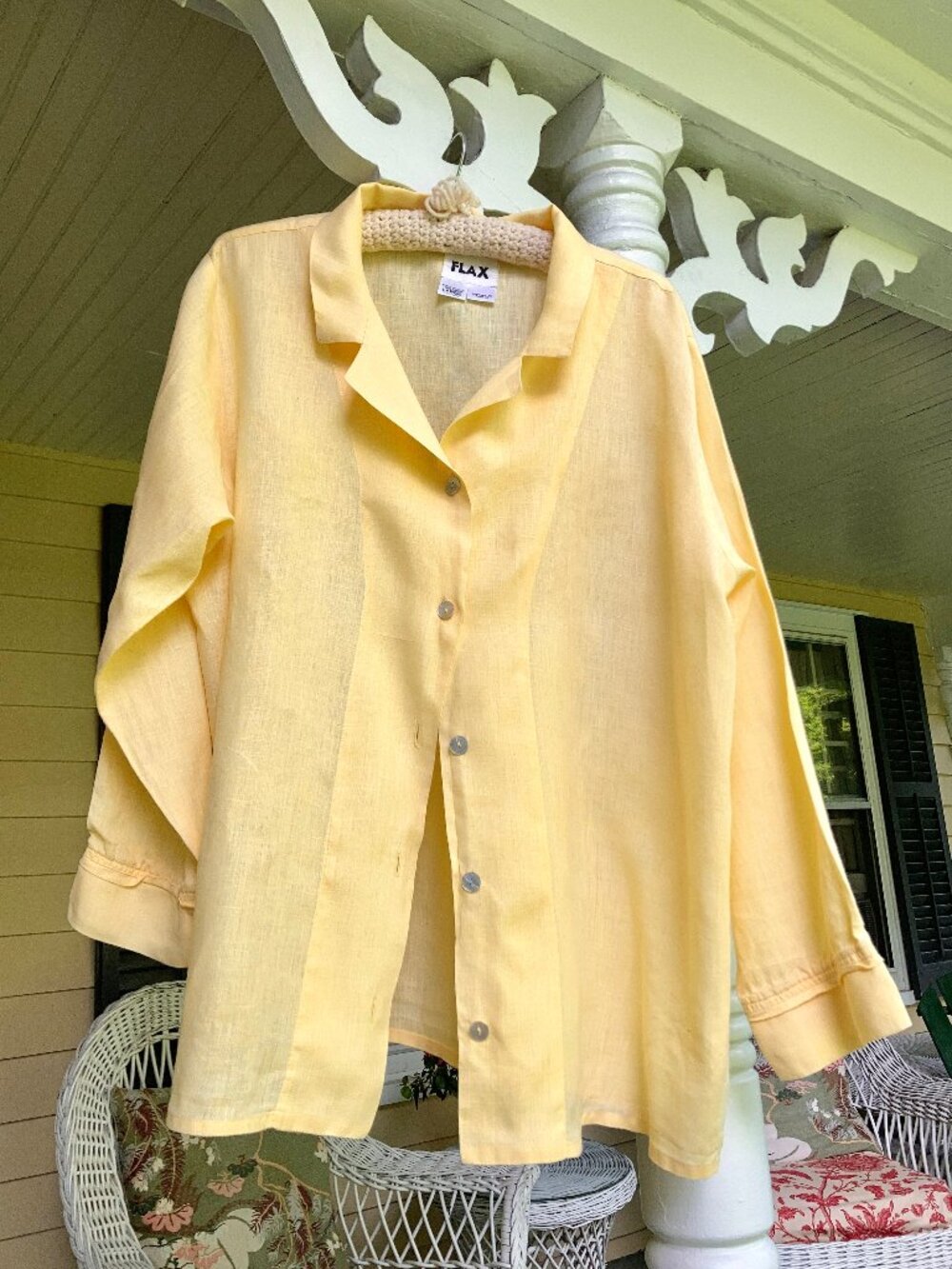 FLAX 100% linen Long Sleeve Blouse